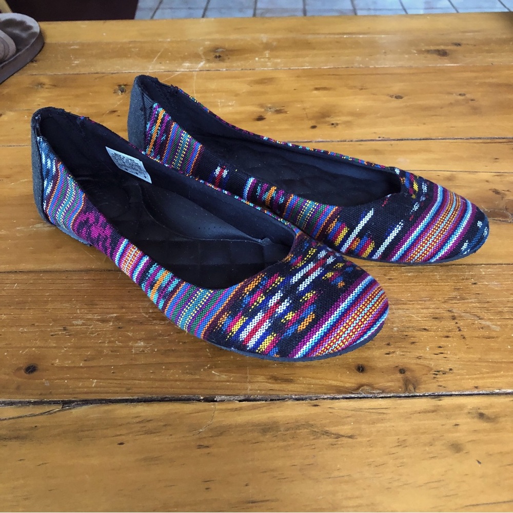 Reef Bella costa ballet flats size 8 ballet shoes black pattern